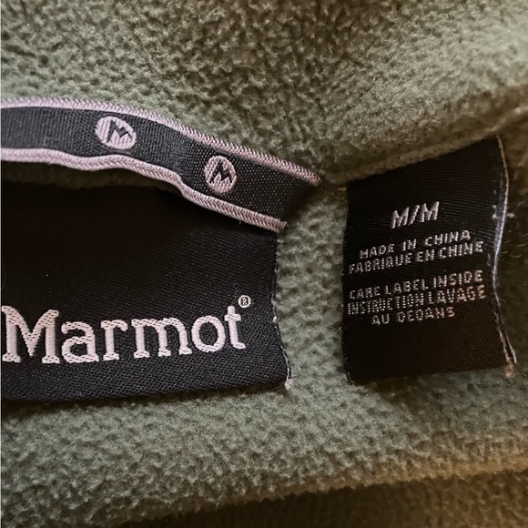 Marmot Green 1/4 Zip Fleece Pullover Sweater Jacket Top Size Medium - Picture 7 of 7